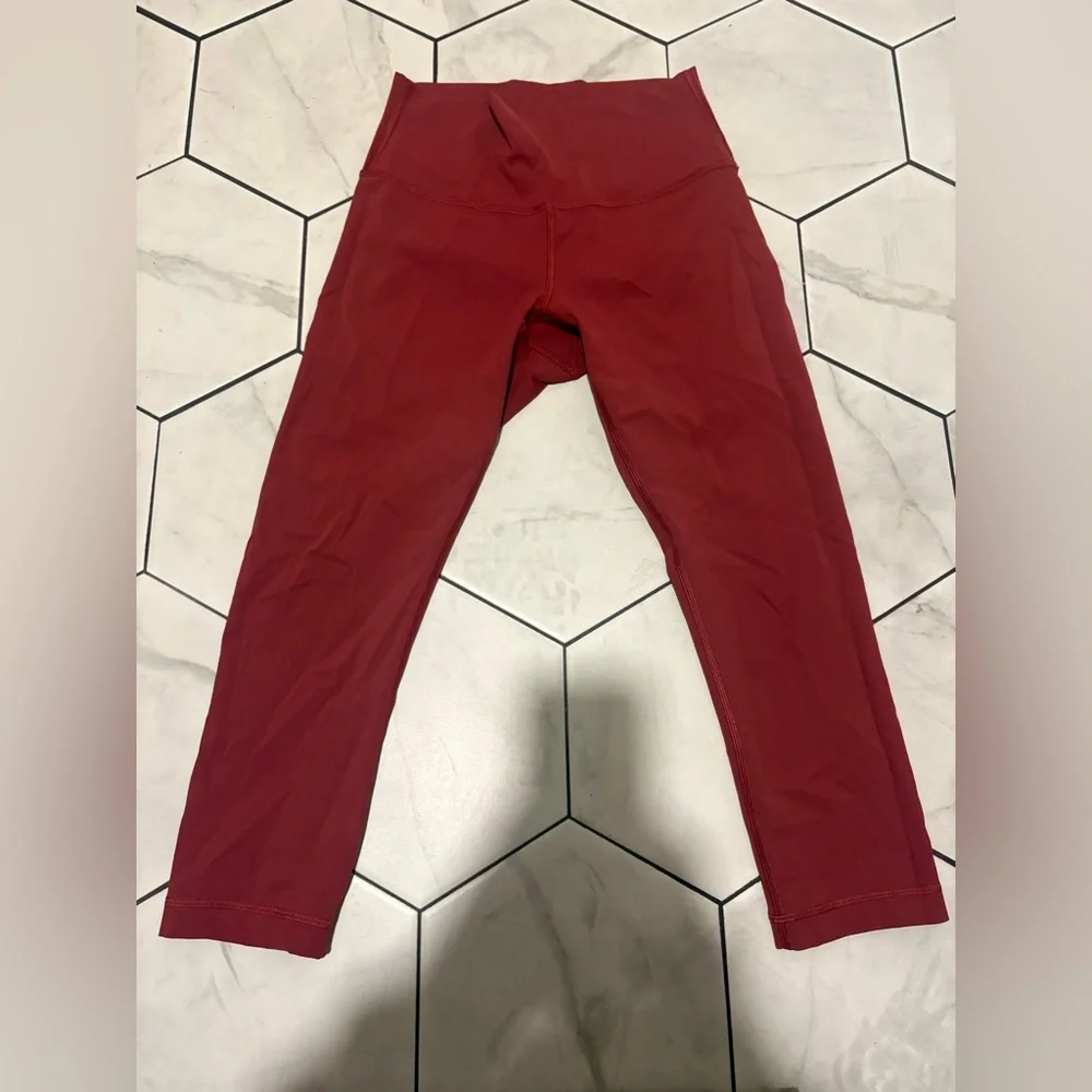 lululemon athletica Womens Burgundy High-Rise Leggings